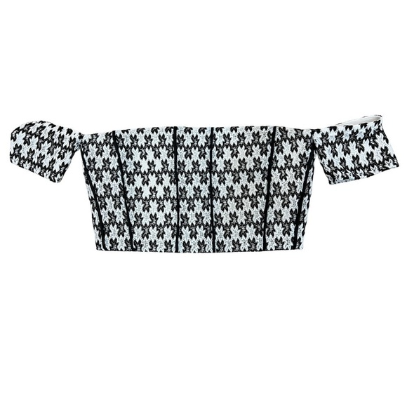 MAJE white and black cropped corset top - Picture 1 of 13